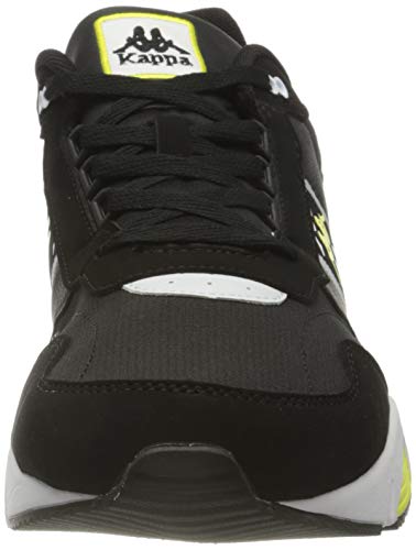 Kappa Venturi, Zapatillas Deportivas Hombre, Negro/Blanco/Verde Lima, 44 EU