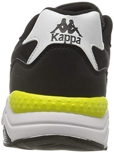 Kappa Venturi, Zapatillas Deportivas Hombre, Negro/Blanco/Verde Lima, 44 EU