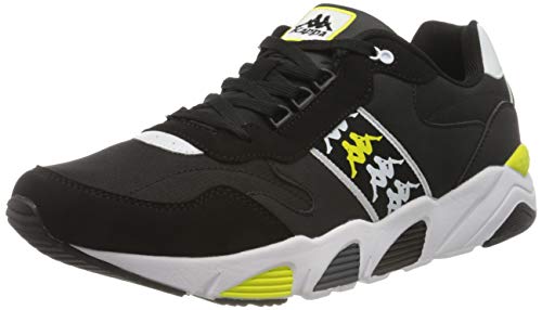 Kappa Venturi, Zapatillas Deportivas Hombre, Negro/Blanco/Verde Lima, 44 EU