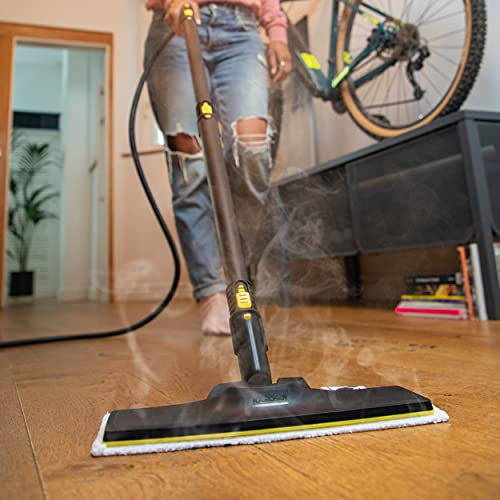 Kärcher SC 2 EasyFix - Limpiadora de Vapor para el Hogar con Kit de Limpieza de Suelos EasyFix + 2 Tubos de Prolongación + Accesorios, Vaporeta, Limpieza sin Detergentes (1.512-050.0)