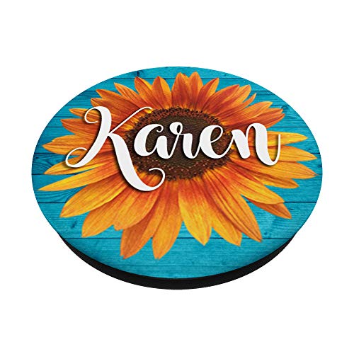 Karen Name Girasol-Aqua Regalo estético para mujeres y niñas PopSockets PopGrip Intercambiable