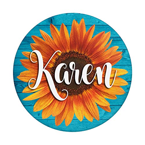 Karen Name Girasol-Aqua Regalo estético para mujeres y niñas PopSockets PopGrip Intercambiable