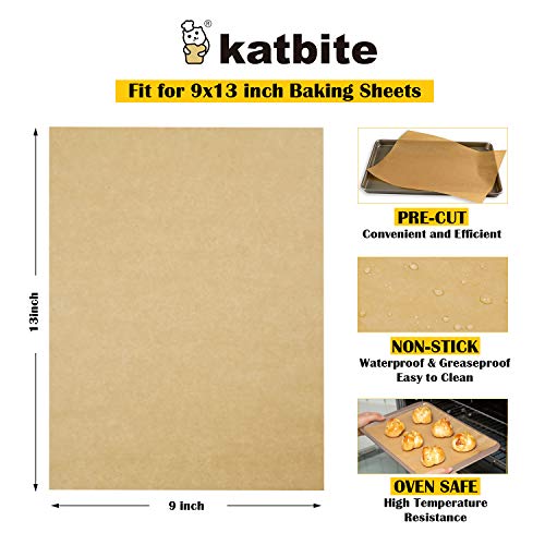 katbite 200 hojas de pergamino de 23 x 33 cm, resistente sin blanquear, papel de pergamino para hornear galletas, cocinar, freidora de aire, parrilla de parrilla, horno (22,8 x 13 pulgadas)