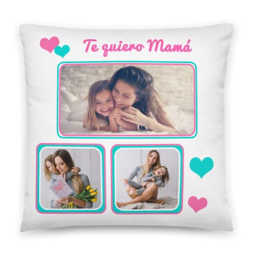 Kembilove Regalos Originales para Madre – Regalo día de la Madre – Cojines Personalizados – Cojín para Mama, Aniversario, cumpleaños – (Te Quiero mamá)