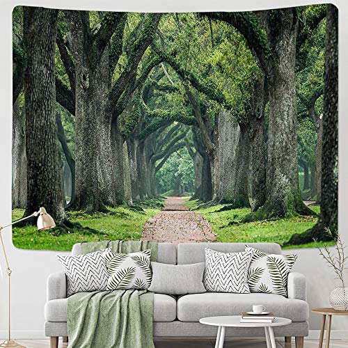 KHKJ Naturaleza Tapiz de Pared Árbol Bosque Cielo Estrellado Alfombra Tapices de Tela de Pared Tienda Hippie Árbol Mandala Tapiz Paisaje A4 150x130cm