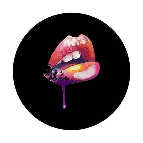 Kiss Lips And Skull Tattoo Inspired Sexy Lip Cool PopSockets PopGrip: Agarre intercambiable para Teléfonos y Tabletas