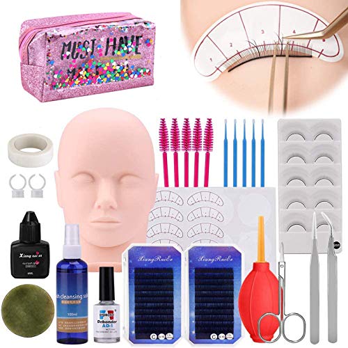 Kit De Extensión De Pestañas MYSWEETY, Entrenamiento De Cabeza De Maniquí Profesional Para Principiantes Extensiones De Pestañas Practique Cosmetología Estétic