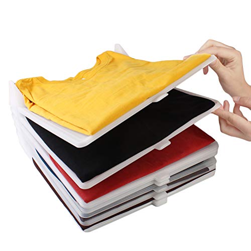 KOARBI Organizador de Camisetas, Ropa, Armario. Resistente y Reciclable. Antihumedad y Antiarrugas. Organiza Camisas, cajoneras, estanterías, armarios. Pack de 10