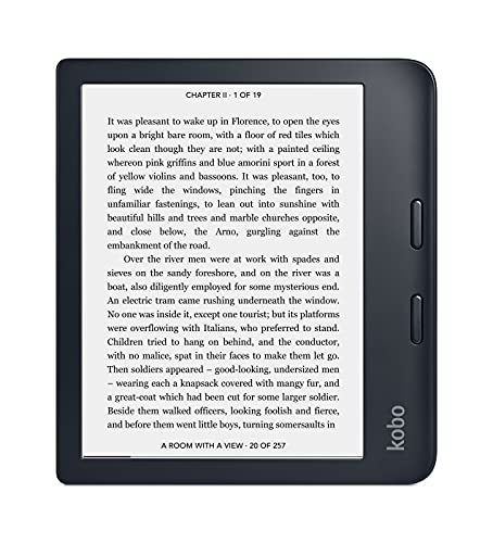 Kobo Libra 2 | eReader | Pantalla 7" táctil Carta EInk antirreflejos | Temperatura del color y brillo ajustables | Reducción luz azul | eBooks y AudioBooks | Memoría 32 GB | Resistente al agua | Negro