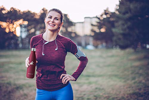 KollyKolla Botella de Agua Acero Inoxidable, Termo Sin BPA Ecológica, Botellas Termica Reutilizable Frascos Térmicos para Niños & Adultos, Deporte, Oficina, Yoga, Ciclismo, (500ml Luz Púrpura)