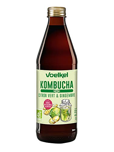 Kombucha VK025 Lima y Jengibre BIO - Voelkel - caja de 6 uds de 330 ml. (Total 1980 ml.),