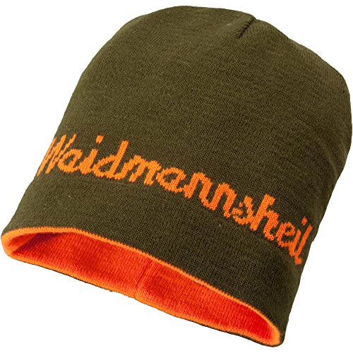 K&S Wildkameras Gorro reversible de caza, gorro de punto, color naranja y verde para caza y caza.