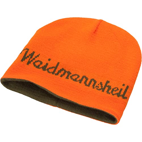 K&S Wildkameras Gorro reversible de caza, gorro de punto, color naranja y verde para caza y caza.