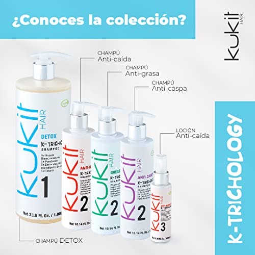 Kukit Hair - K-Trichology Detox 1 | Champú Purificante que Elimina Completamente los Residuos | Champú Profesional Repara y Protege | 300 ml