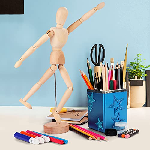 Kurtzy Muñeco Madera Articulado 30,5 cm Cuerpo Humano Hombre y Mujer Maniquí Dibujo con Base (Pack de 2) Articulaciones Flexibles de Madera - Muñeco Articulado Bocetos y Pintar – Decor del Hogar