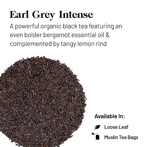 Kusmi Tea - Earl Grey Intense Bio - Té negro orgánico con aroma de bergamota y corteza de limón - Caja de 20 bolsitas