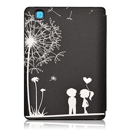 kwmobile Carcasa Compatible con Kobo Aura Edition 2 - Funda para Libro electrónico con Solapa - niños y Diente león