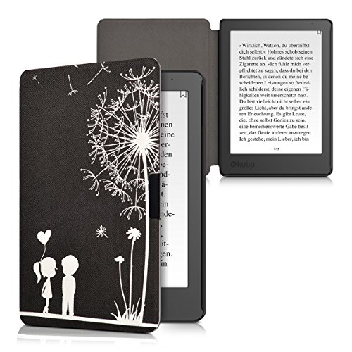 kwmobile Carcasa Compatible con Kobo Aura Edition 2 - Funda para Libro electrónico con Solapa - niños y Diente león