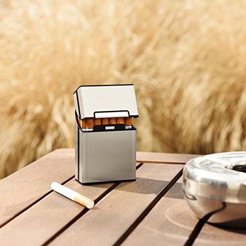 kwmobile Carcasa para Cigarrillos - Estuche Protector de plástico y Aluminio con Cierre magnético para cigarros - En Negro