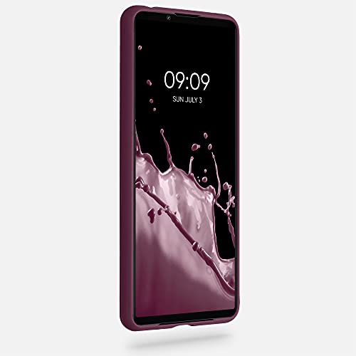 kwmobile Carcasa para Sony Xperia 5 III - Funda para móvil en TPU Silicona - Protector Trasero en Violeta Burdeos