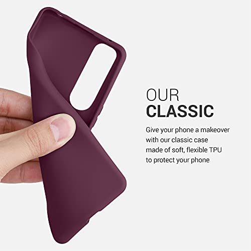 kwmobile Carcasa para Sony Xperia 5 III - Funda para móvil en TPU Silicona - Protector Trasero en Violeta Burdeos