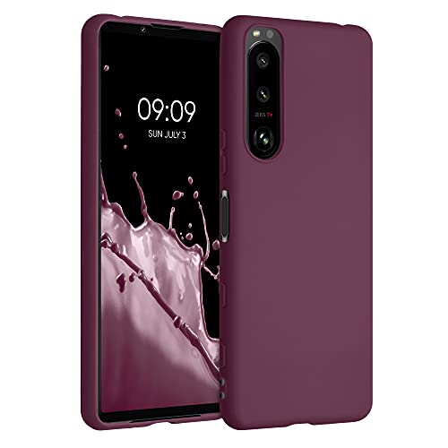 kwmobile Carcasa para Sony Xperia 5 III - Funda para móvil en TPU Silicona - Protector Trasero en Violeta Burdeos