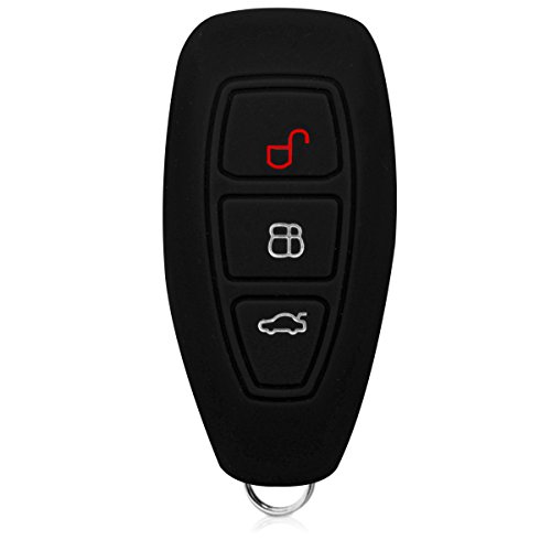 kwmobile Funda Compatible con Ford Llave de Coche Keyless Go de 3 Botones - Carcasa Protectora de Silicona para Llave de Coche - Case en Negro