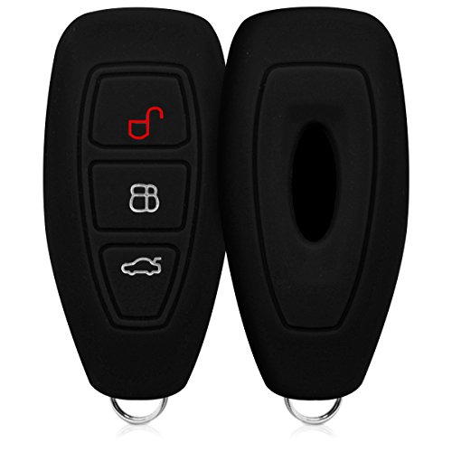 kwmobile Funda Compatible con Ford Llave de Coche Keyless Go de 3 Botones - Carcasa Protectora de Silicona para Llave de Coche - Case en Negro