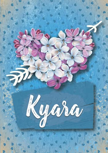 Kyara: Cuaderno de notas A5 | Nombre personalizado Kyara | Regalo de cumpleaños para la esposa, mamá, hermana, hija .. | Diseño: Lilas corazon | 120 páginas rayadas, formato A5 (14.8 x 21 cm)