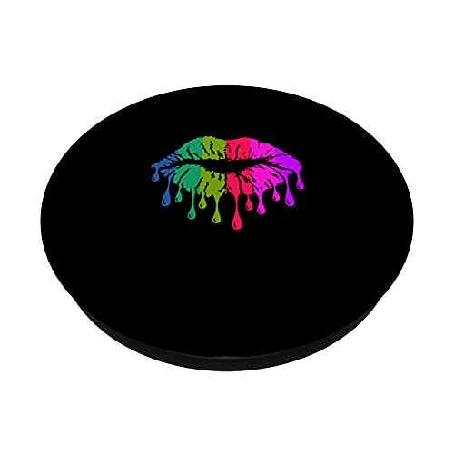 Labios besos en colores de pintalabios. PopSockets PopGrip Intercambiable