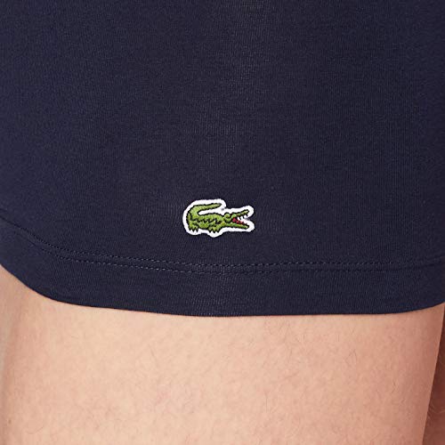 Lacoste 5H3413 Boxer Corto para Hombre, Marine/Blanc, M (Pack de 3)