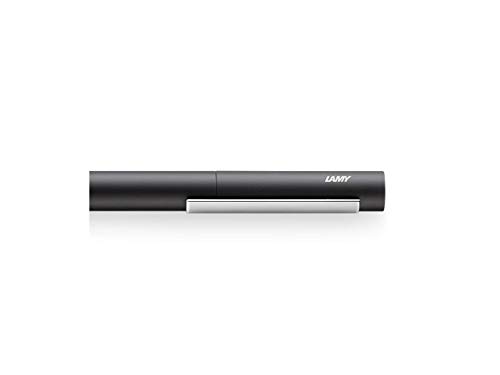 LAMY Pur 347 - Bolígrafo de aluminio en color negro mate con punta de metal y clip, acabado brillante, mina M 63 negra, trazo M M