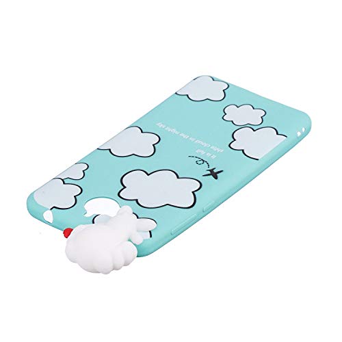 LAXIN Compatible with Huawei Y5 (2017) Case Silicone 3D Cute Pattern [Cute Cloud] Girly Matte Cover Protective Ultra Thin Slim Bumper One Piece Shockproof for Girls Boys Men Woman