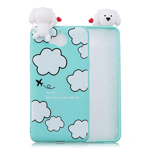 LAXIN Compatible with Huawei Y5 (2017) Case Silicone 3D Cute Pattern [Cute Cloud] Girly Matte Cover Protective Ultra Thin Slim Bumper One Piece Shockproof for Girls Boys Men Woman