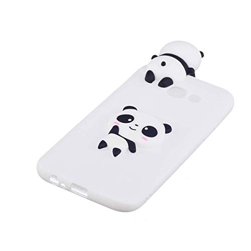 LAXIN Compatible with Samsung Galaxy A3 (2017) / A320 Case Silicone 3D Cute Pattern [White Panda] Girly Matte Cover Protective Ultra Thin Slim Bumper One Piece Shockproof for Girls Boys Men Women