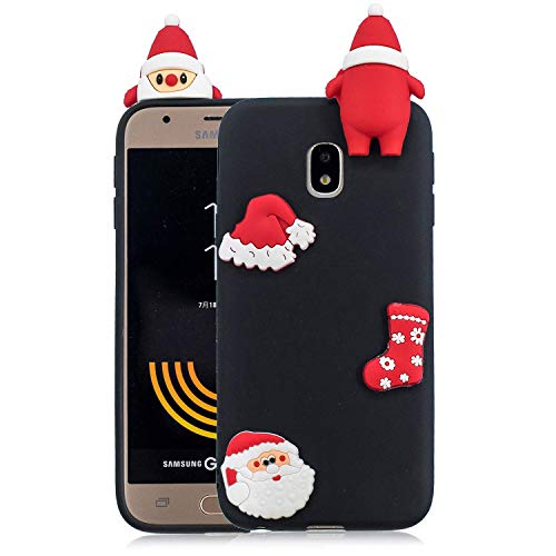 LAXIN compatible with Samsung Galaxy J3 (2017) / J330 Case Silicone 3D Cute Pattern Girly Matte Funny Animal Design Cover Protective Rubber Ultra Thin Bumper for Girls Boys Men Women,Christmas Hat