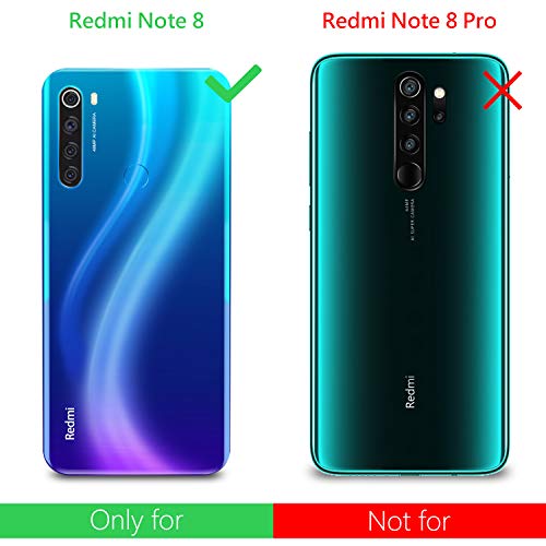 LeathLux Funda Compatible con Xiaomi Redmi Note 8 2019 & 2021, 2 Pack Cristal Templado Protector de Pantalla y Silicona Transparente TPU Carcasa Protector Airbag Anti-Choque Anti-arañazos Cover