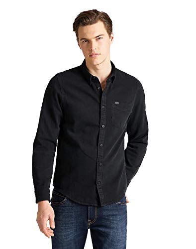 Lee Lee Button Down, Camisa, Hombre, Negro, 3X-Large