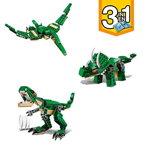 LEGO 31058 Creator 3en1 Grandes Dinosaurios, T. Rex, Triceratops o Pterodáctilo, Juguete de Construcción para Niños y Niñas 7 años