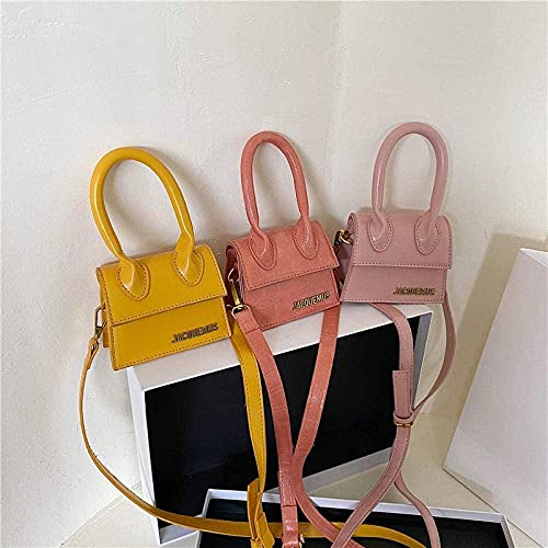 LEOCEE Mini monederos y bolsos de mano Jacquemus para mujer Bolso bandolera de marca famosa Bolsos de mano de diseñador de lujo Patrón de cocodrilo-Stone_White