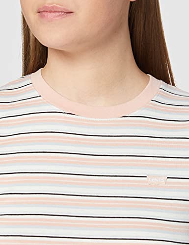 Levi's Camiseta de bebé SS Rib, Coco Stripe Evening Sands, XXS para Mujer