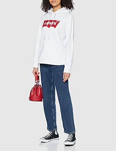 Levi's Graphic Sport Sudadera con Capucha, Housemark Hoodie White, L para Mujer