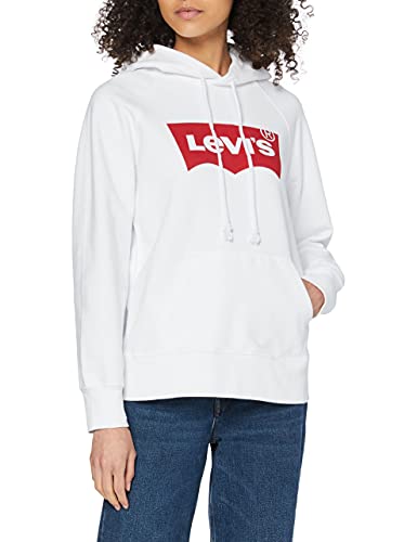 Levi's Graphic Sport Sudadera con Capucha, Housemark Hoodie White, L para Mujer