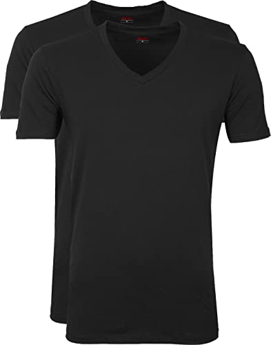 Levi's Levis Men V-Neck 2p Camiseta, Negro (Jet Black 884), M (Pack de 2) para Hombre