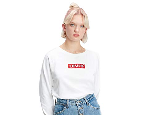 Levi's Relaxed Graphic Sudadera, Blanco (Crew Box Taba White+ 0092), X-Large para Mujer