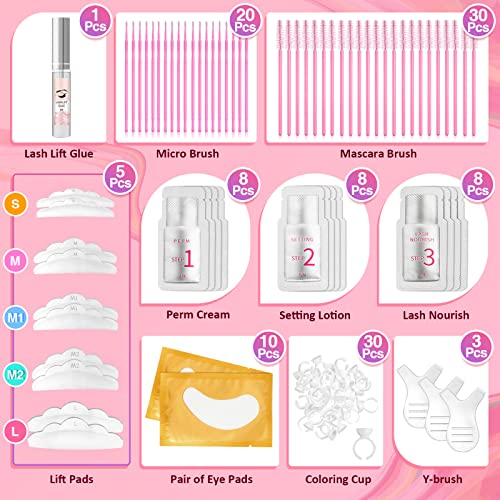 Lifting Pestañas Kit Profesional, Kit de Permanente de Pestañas con Herramientas Completas, Lash Lift Kit, Semi-Permanente, Herramientas de Maquillaje Curling de Pestañas Adecuado para Casa o Estudio