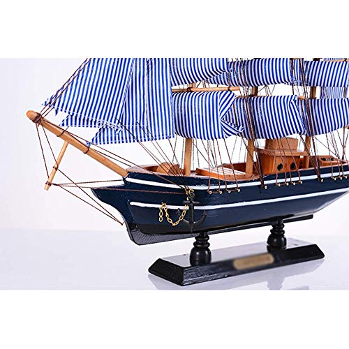 LIYT Velero Modelo Retro Mini Modelo velero de Madera de Estilo mediterráneo velero Modelo mediterráneo,Hoch 36 blaues segelboot