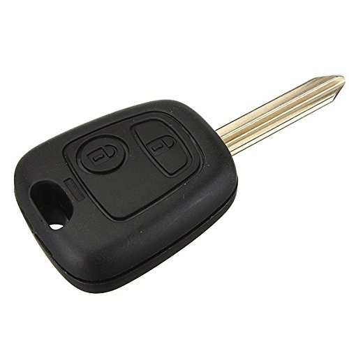 Llave con control remoto de la marca KATUR. 2 botones, hoja sin forma tallada, para Citroën Saxo, Picasso, Xsara, Berlingo. Con chip programable, frecuencia de 433 mHz