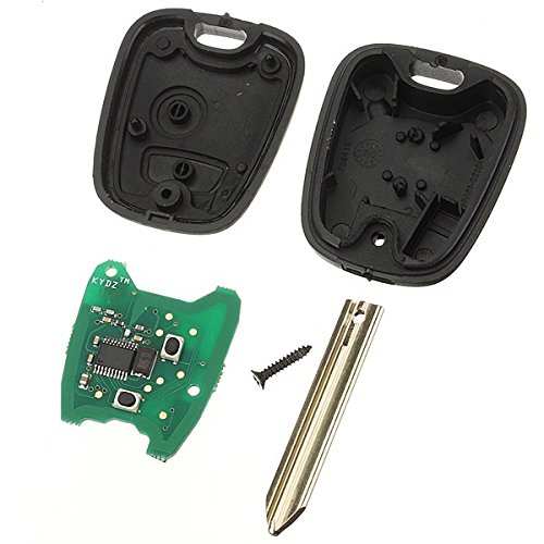 Llave con control remoto de la marca KATUR. 2 botones, hoja sin forma tallada, para Citroën Saxo, Picasso, Xsara, Berlingo. Con chip programable, frecuencia de 433 mHz