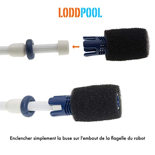 Lodd Pool - Boquilla antiproyección adaptable con 6 cepillos de espuma para robot piscina Polaris 280 equivalente a Tail Sweep Pro TSP10P